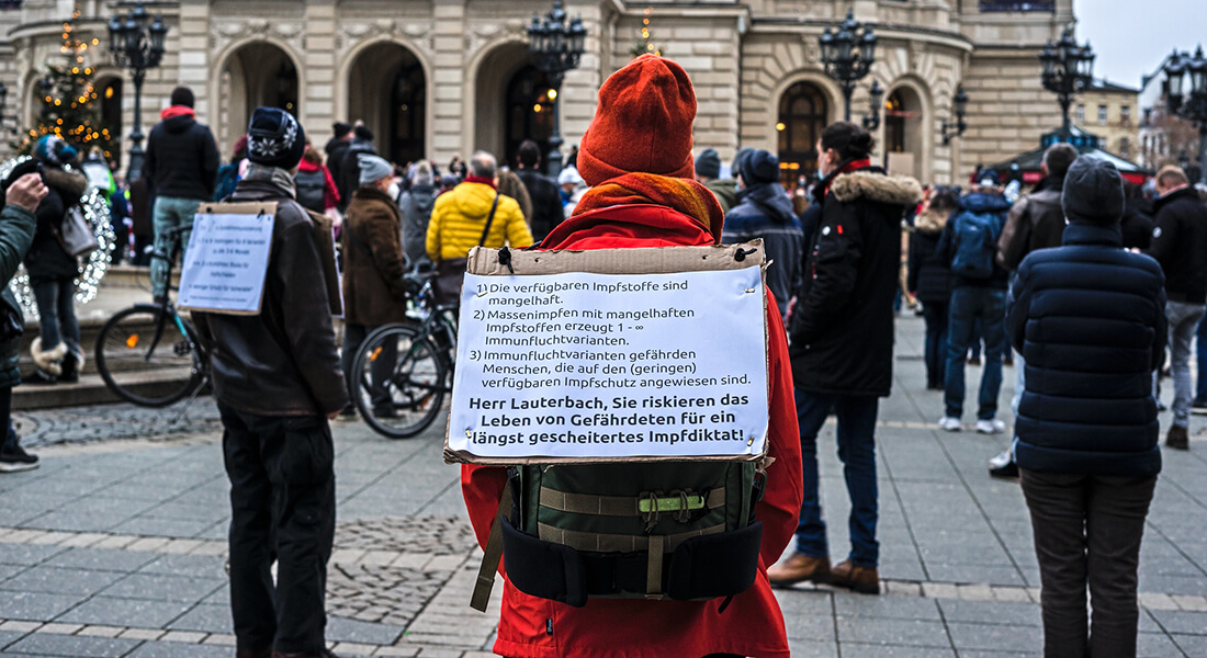 Tysk demonstration imod Covid-19-vaccinen.