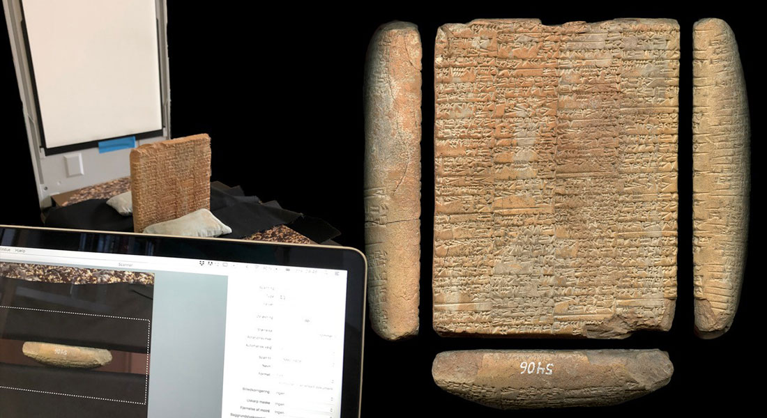 This is what happens when a 5,000-year-old technology meets the digital age. Researchers from the National Museum of Denmark and the University of Copenhagen have analysed, identified and digitised a large collection of cuneiform tablets. Photo: Troels Pank Arbøll This is what happens when a 5,000-year-old technology meets the digital age. Researchers from the National Museum of Denmark and the University of Copenhagen have analysed, identified and digitised a large collection of cuneiform tablets. Photo: Troels Pank Arbøll